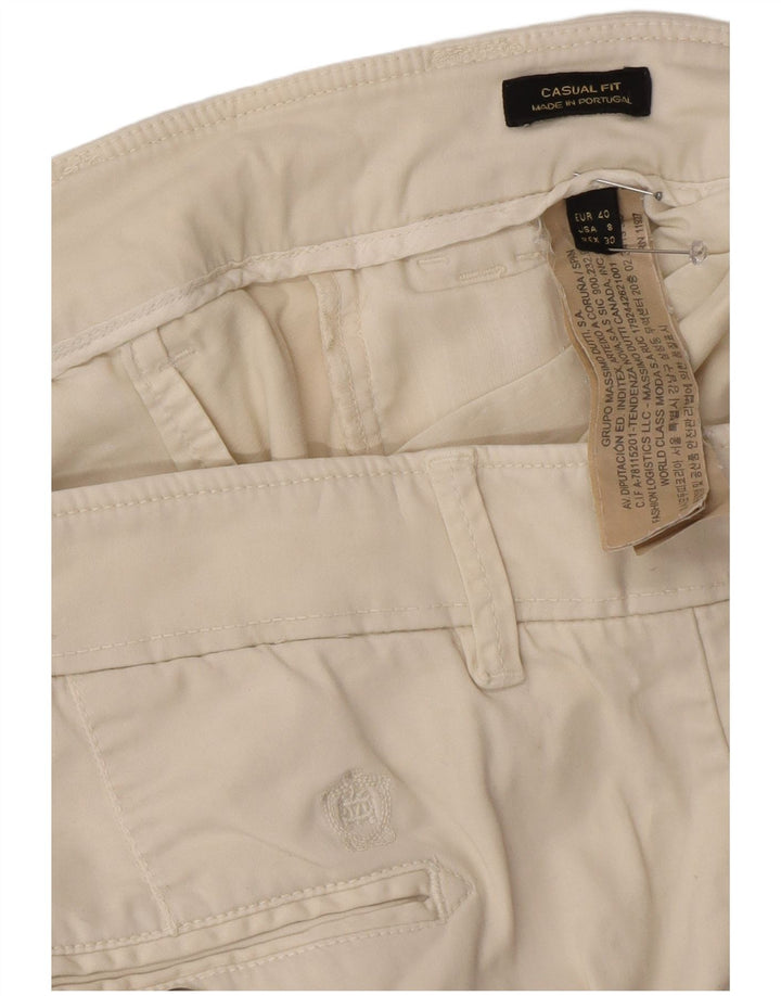 Damskie spodnie Chino Massimo Dutti EU 40 Medium W30 L29 Off White