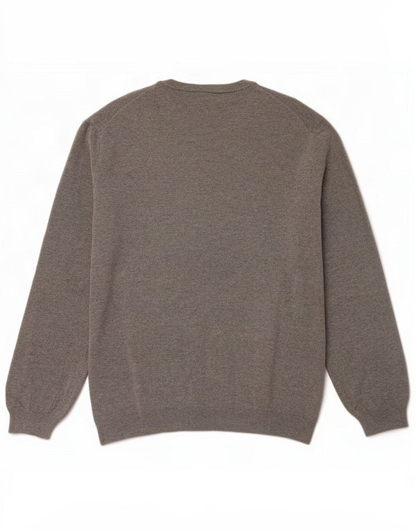 Męski sweter Timberland z okrągłym dekoltem 3XL, szara, nakrapiana wełna merynosów