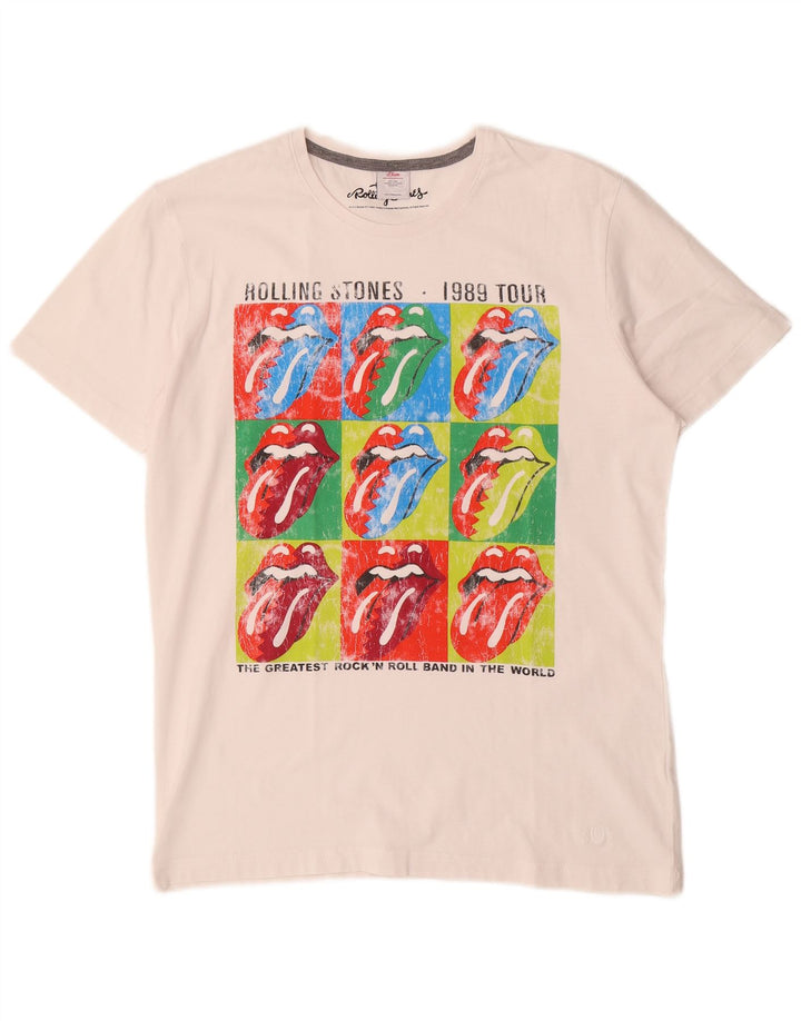 Męski T-shirt z grafiką S.Oliver Rolling Stones, duży, biały