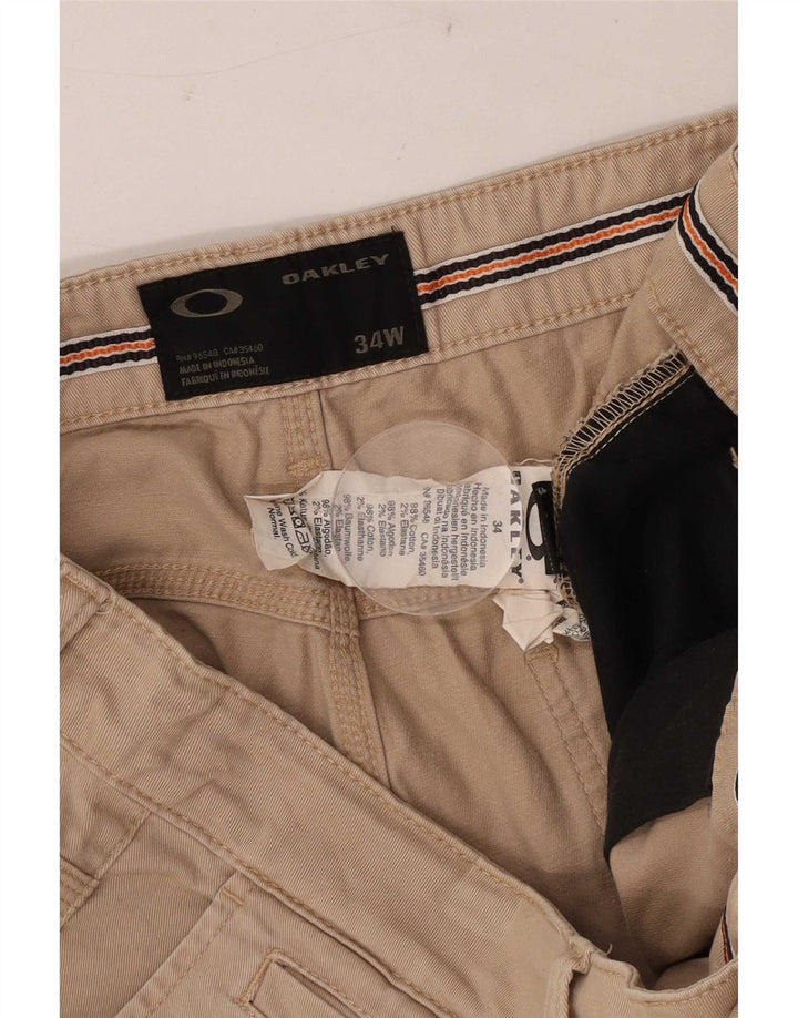 Męskie spodenki chino Oakley W34, duże, beżowe, bawełniane