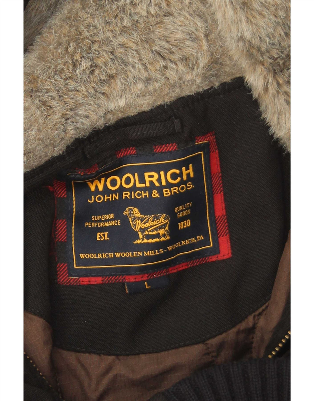 Męska wyściełana kurtka bomber z kapturem Woolrich UK 40, duża, czarna, poliamidowa