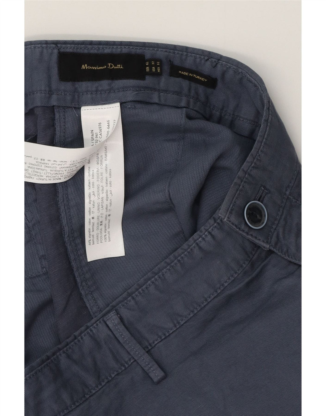 Męskie spodenki Chino MASSIMO DUTTI EU 42 Large W32 Granatowa bawełna