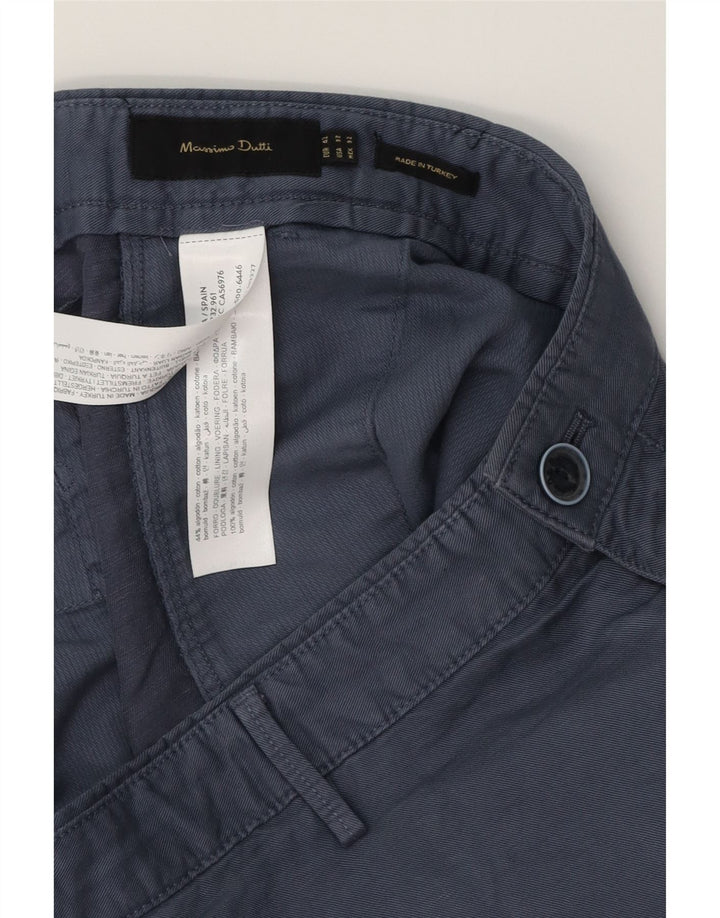 Męskie spodenki Chino MASSIMO DUTTI EU 42 Large W32 Granatowa bawełna