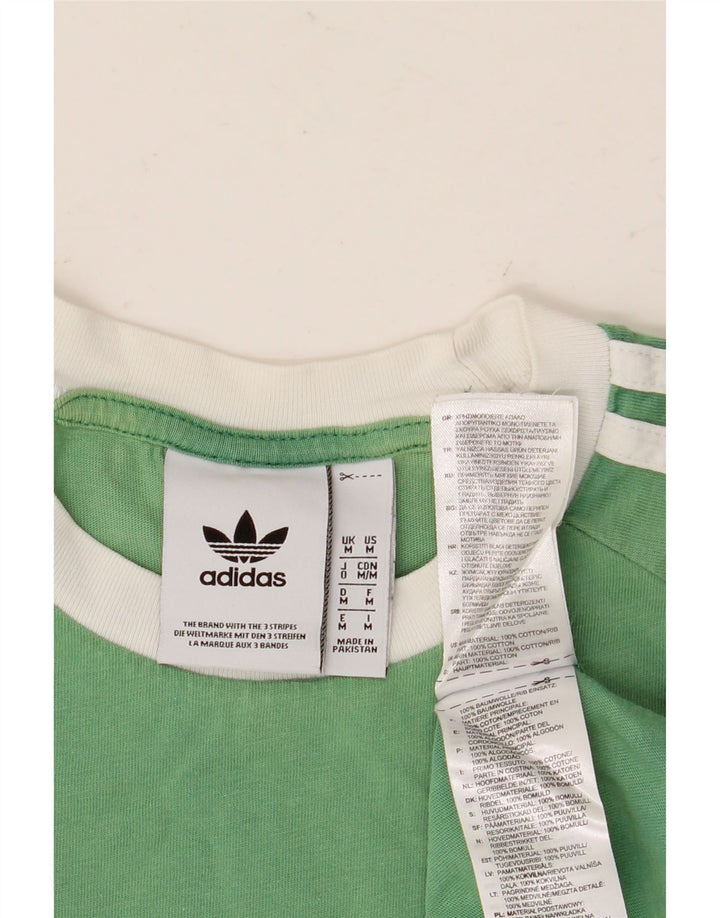 T-shirt męski ADIDAS Top, średnio zielony, bawełniany