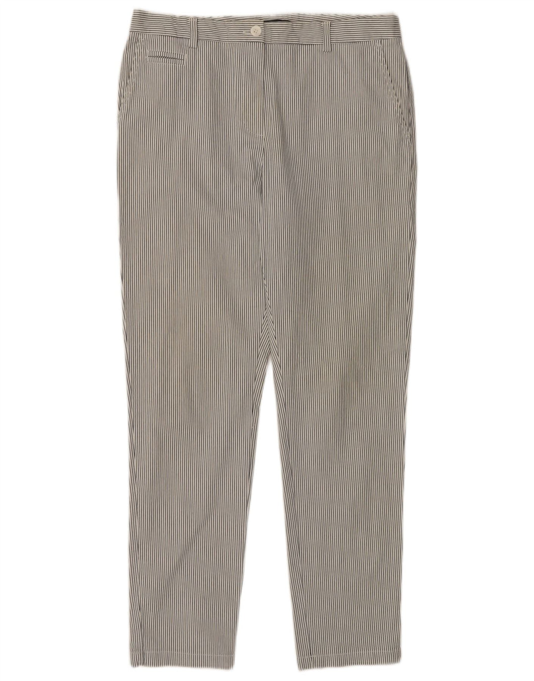 MARKS & SPENCER Womens Chino Trousers UK 14 Medium W34 L31 White Striped