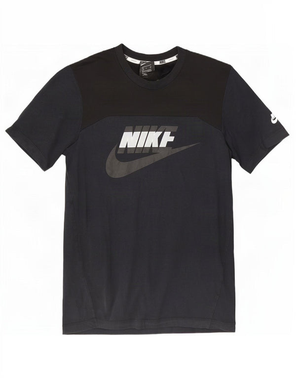 Męski T-shirt z grafiką Nike, mały, czarny, bawełniany
