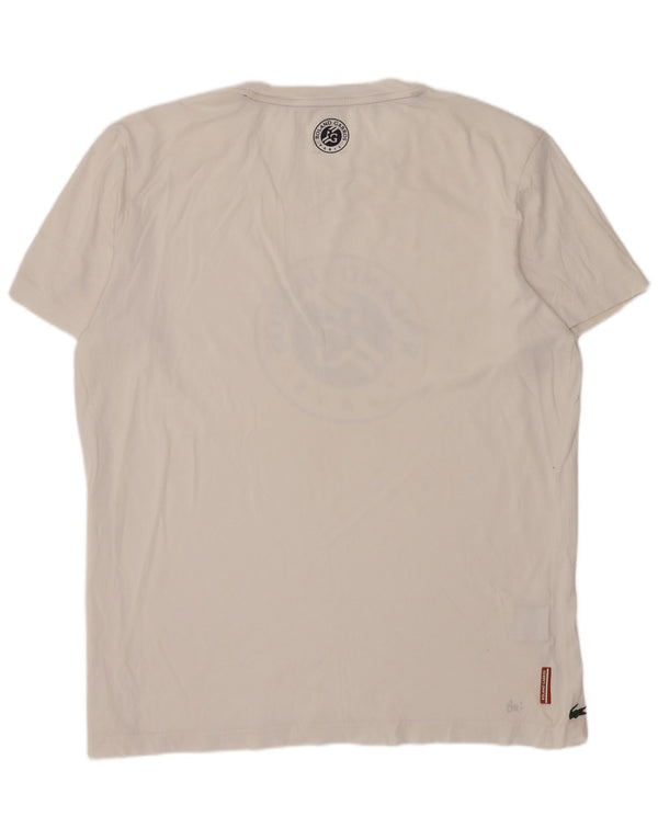 Męska koszulka z grafiką Lacoste, rozmiar 6 XL, kolor biały