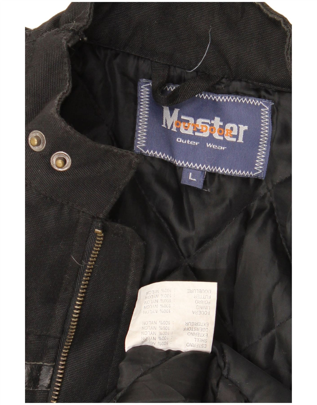 Męska kurtka motocyklowa Master Graphic UK 40, duża, czarna, nylonowa