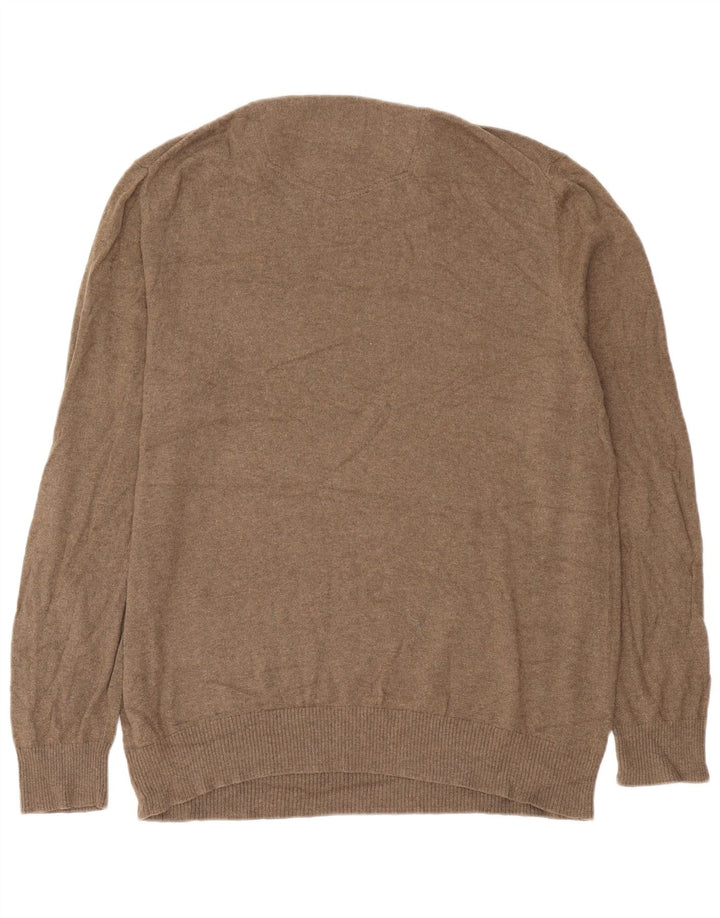 Męski sweter z okrągłym dekoltem Fat Face XL, beżowa bawełna