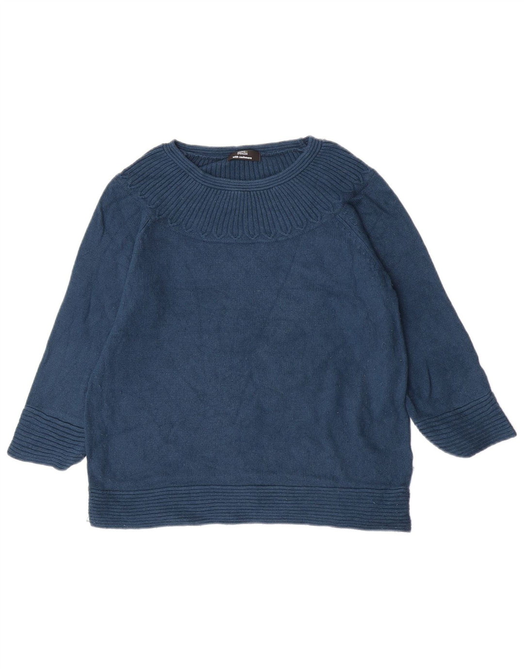 Marks & Spencer Damski sweter z dekoltem w łódkę, UK 14, średni niebieski