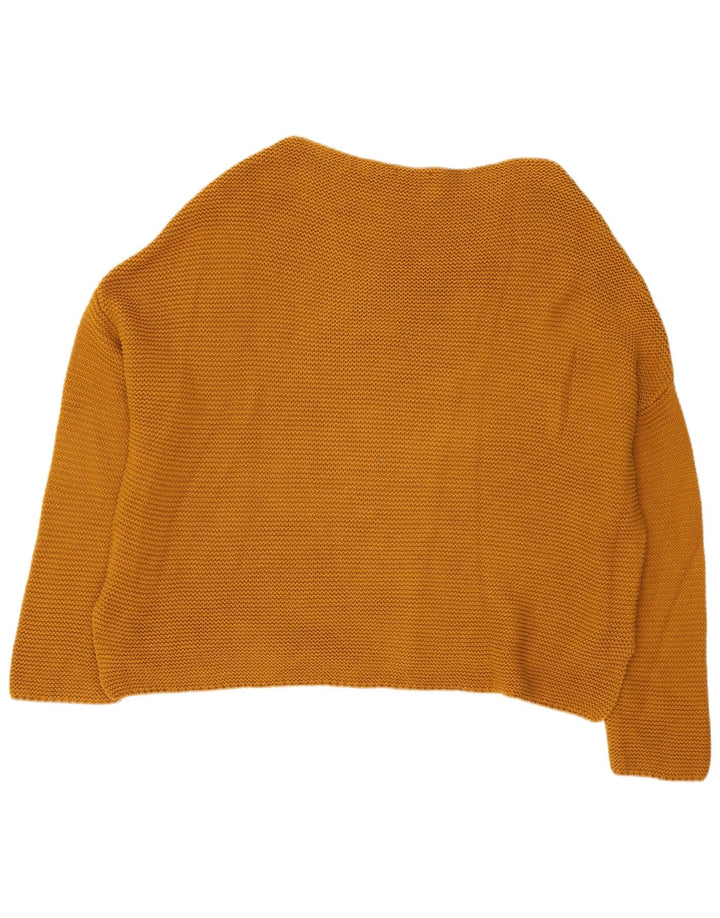 Damski sweter oversize z dekoltem w łódkę Zara UK 14, średni żółty