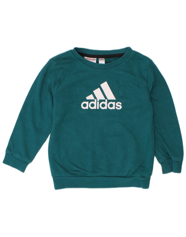 Chłopięca bluza Adidas z grafiką, 3-4 lata, zielona bawełna