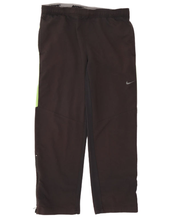 Męskie spodnie dresowe Nike Dri Fit, duży czarny poliester z blokami kolorów