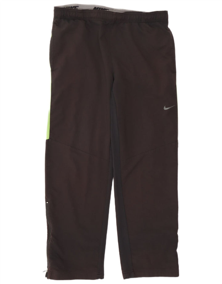 Męskie spodnie dresowe Nike Dri Fit, duży czarny poliester z blokami kolorów