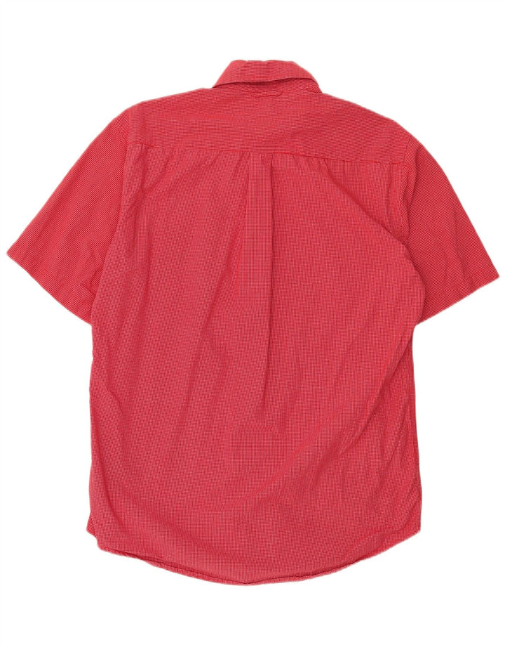 TOMMY HILFIGER Mens Short Sleeve Shirt Small Red Check Cotton