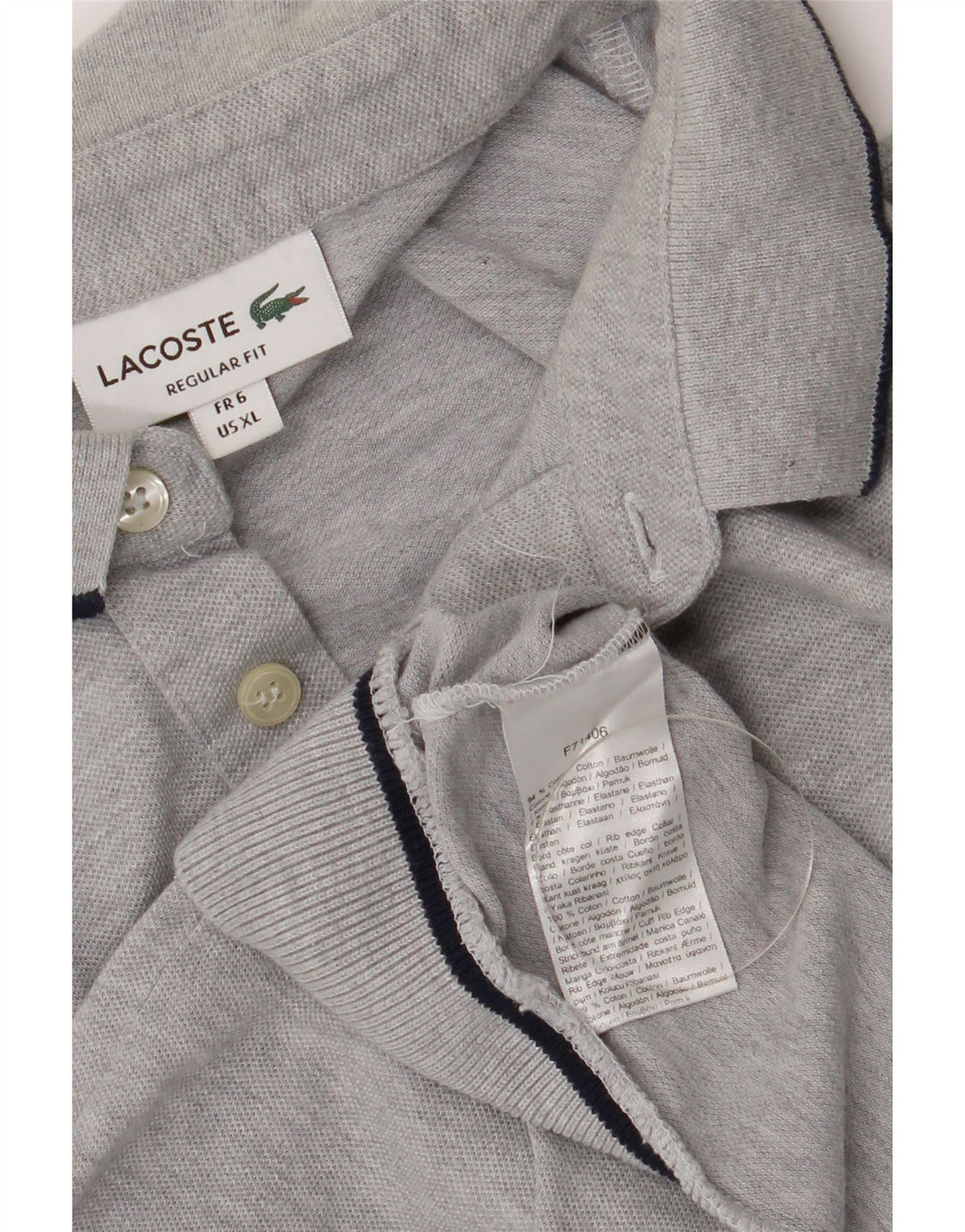 Męska koszulka polo Lacoste o regularnym kroju, rozmiar 6 XL, szara bawełna