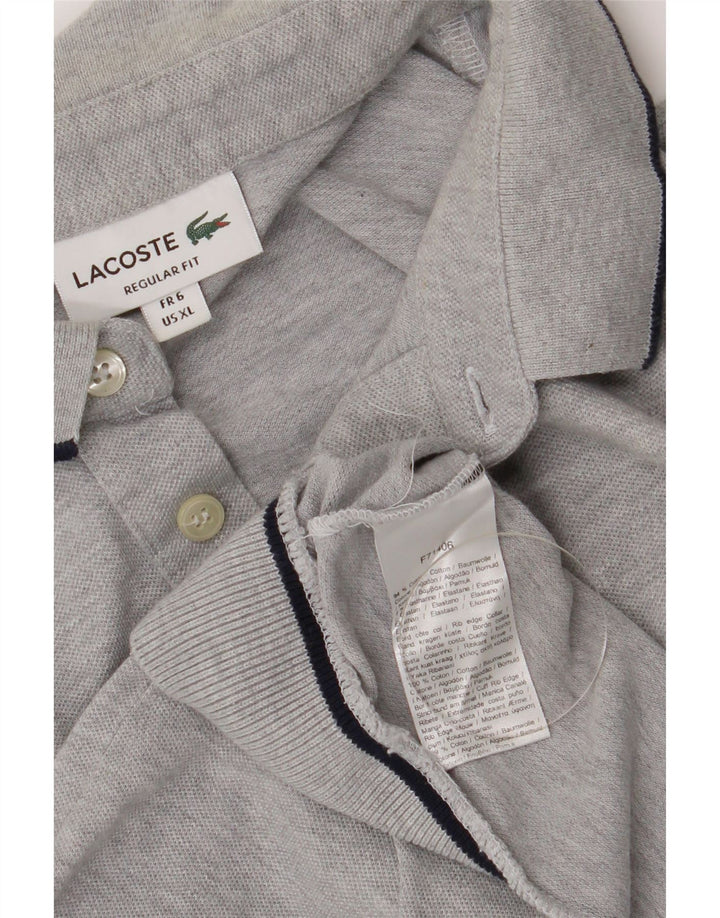 Męska koszulka polo Lacoste o regularnym kroju, rozmiar 6 XL, szara bawełna