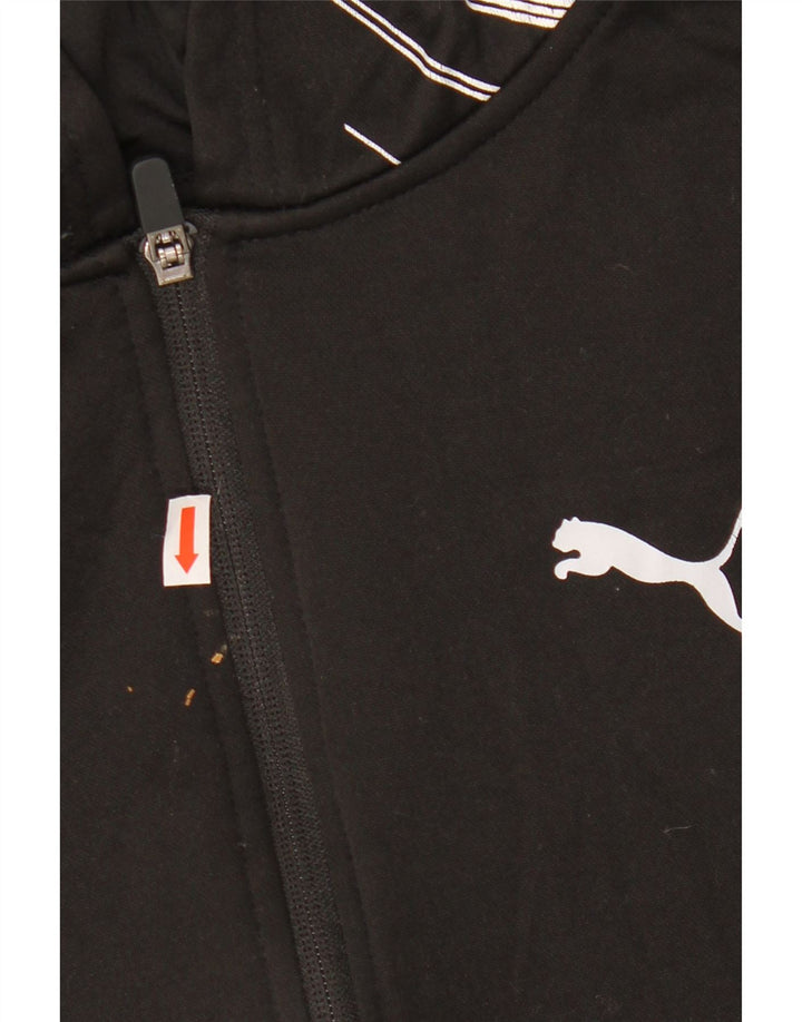 Chłopięcy sweter z kapturem i zamkiem błyskawicznym PUMA, 10-11 lat, średni czarny poliester