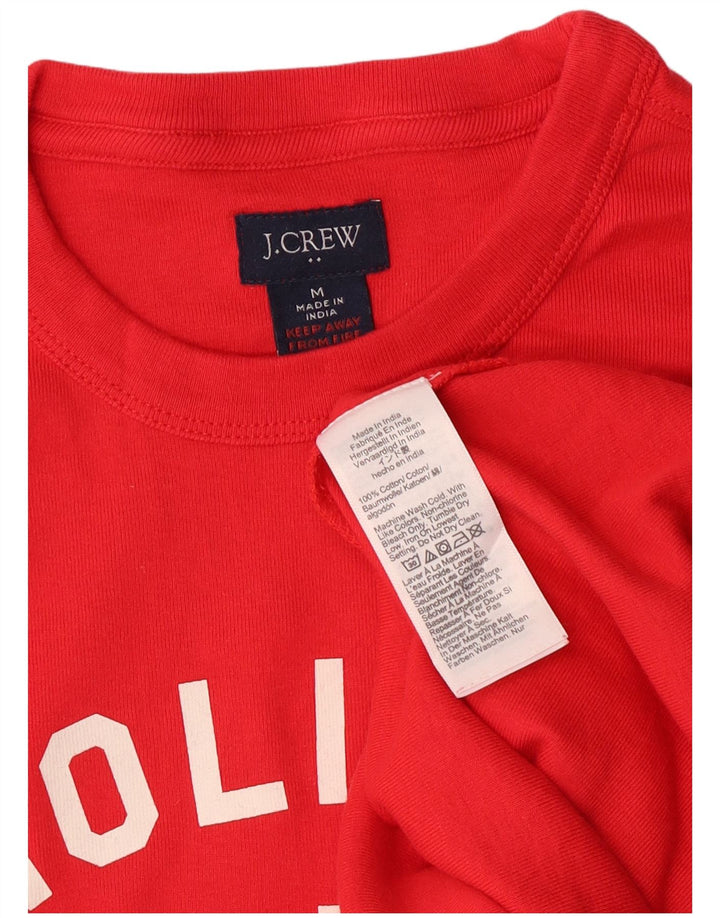 Męski top graficzny J. Crew z długim rękawem, średnio czerwony, bawełniany