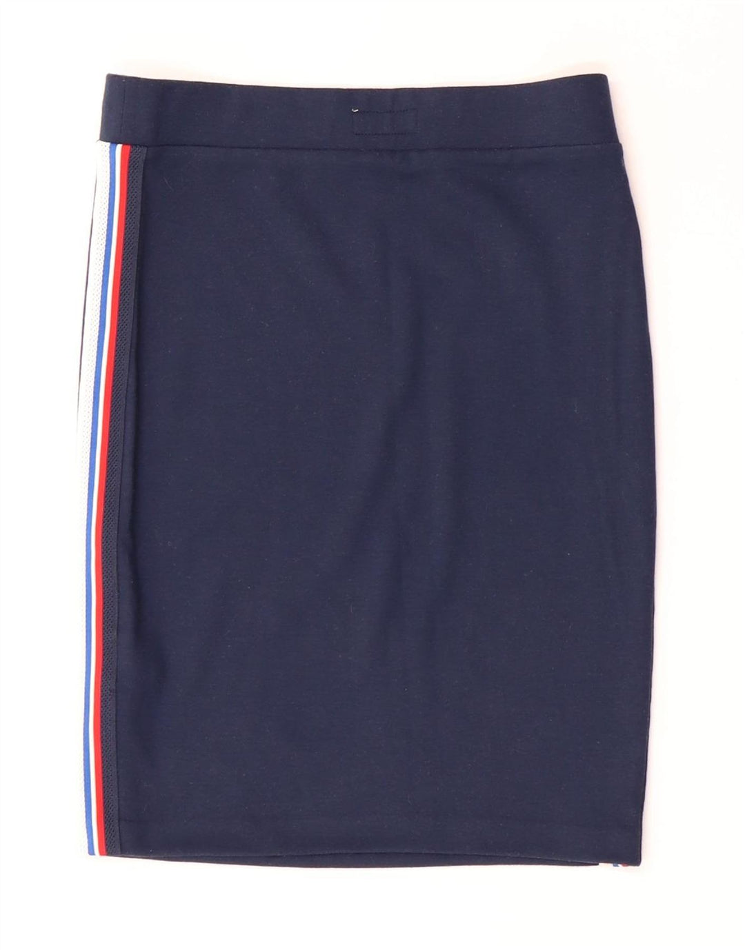 Damska spódnica ołówkowa Tommy Hilfiger mała W26 granatowa z poliestru w paski