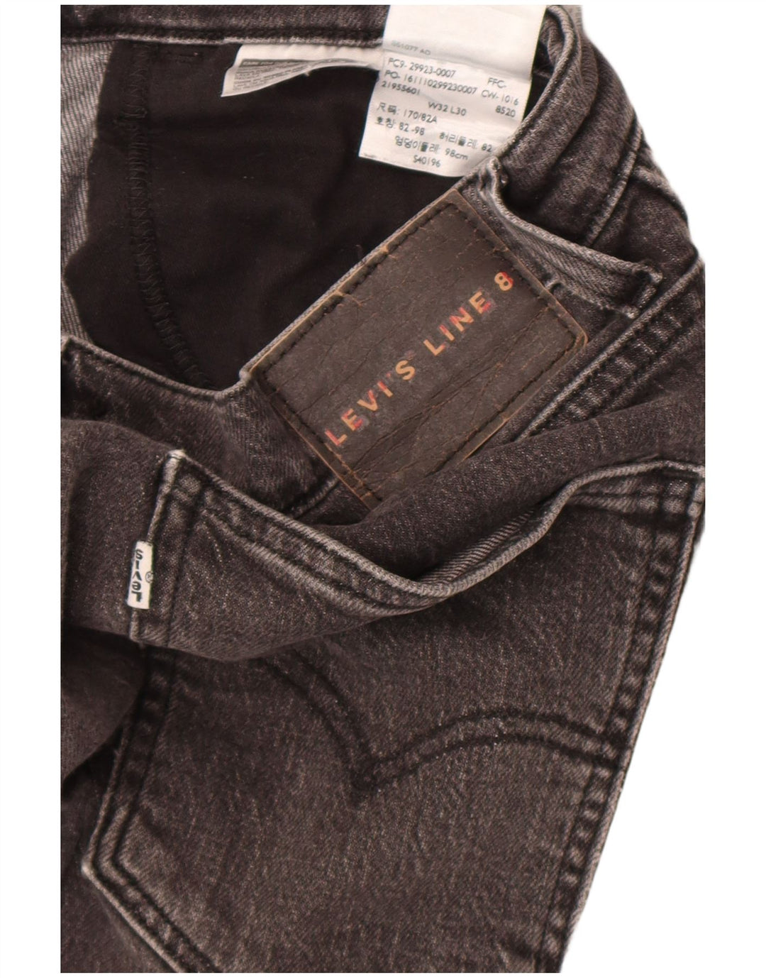 Męskie jeansy Levi's Line 8 Slim W32 L30 Szara bawełna