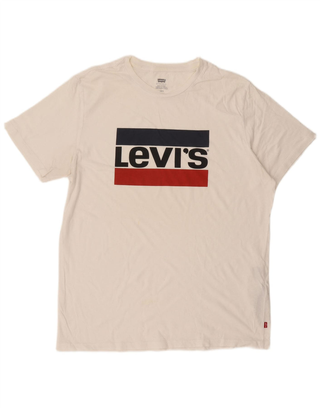 Męski T-shirt z grafiką LEVI'S, duży, biały, bawełniany