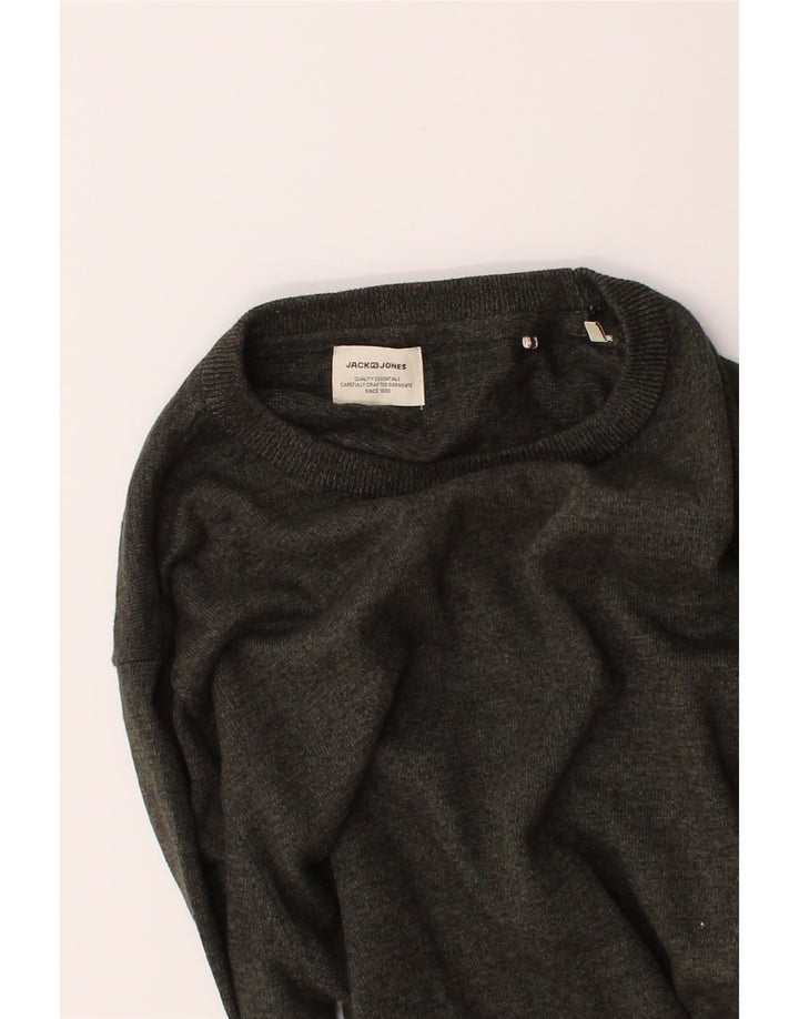 JACK & JONES Mens Crew Neck Jumper Sweater Medium Khaki Cotton Vintage Jack & Jones and Second-Hand Jack & Jones from Messina Hembry 