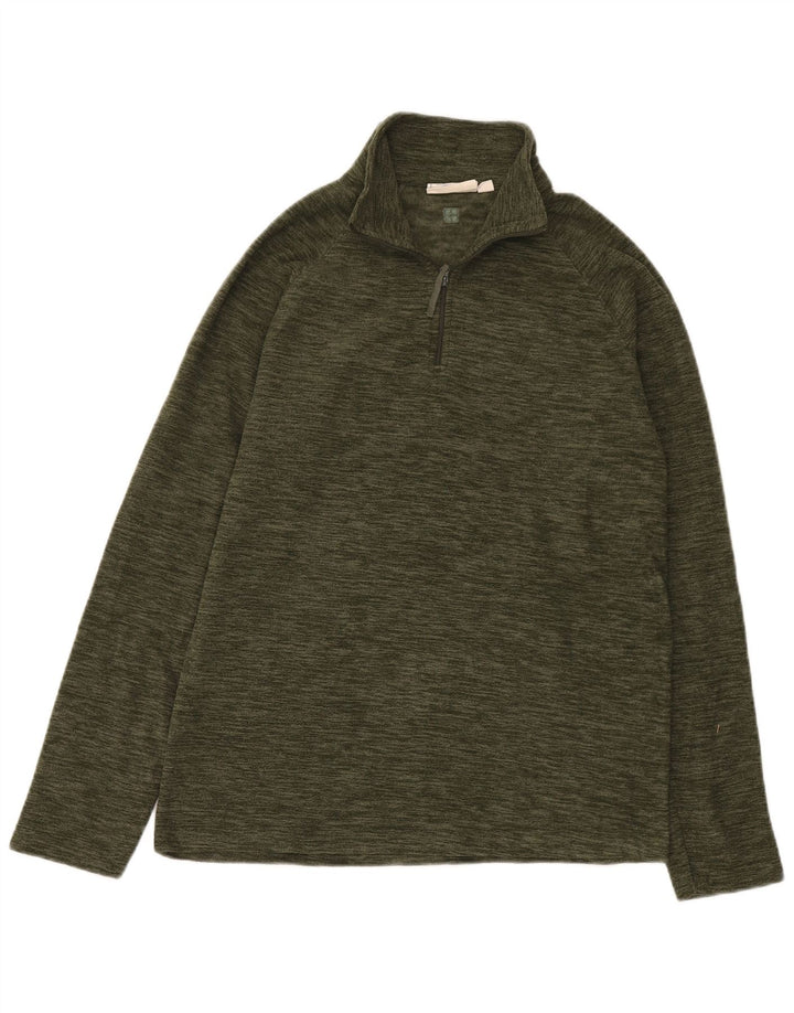 Męski sweter polarowy Mountain Warehouse z zamkiem błyskawicznym, mały, khaki, nakrapiany