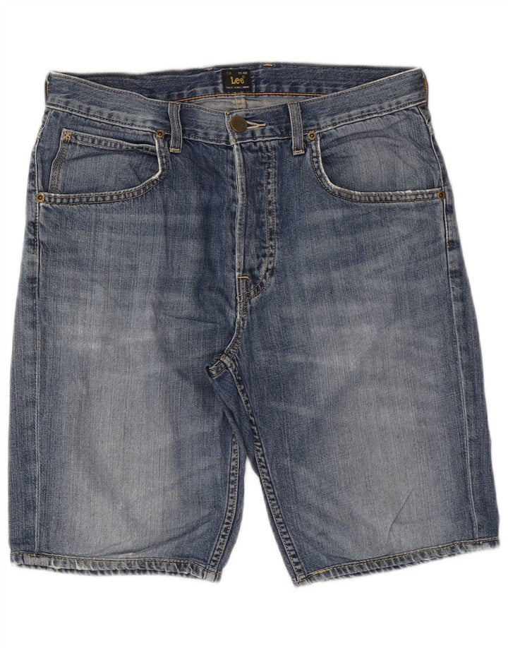 Męskie krótkie spodenki jeansowe Lee z 5 kieszeniami W30, średnioniebieskie, bawełniane
