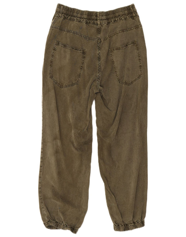 Damskie joggery Zara, krótkie jeansy, małe W26 L25 Khaki, wiskoza