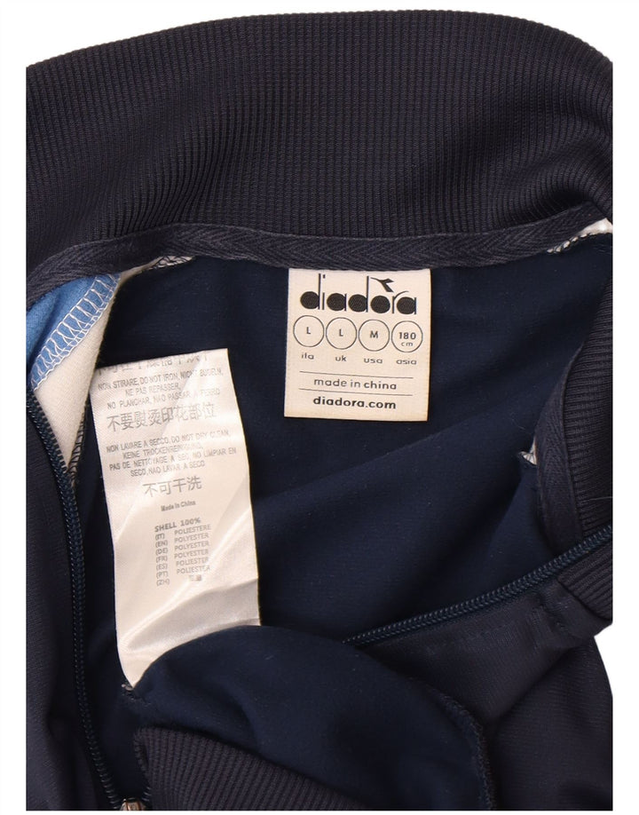 Męska kurtka dresowa Diadora, duża, granatowa, z blokami kolorów, poliestrowa