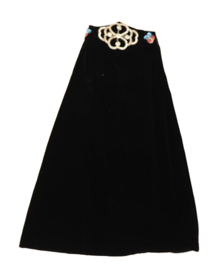 VINTAGE Womens Maxi Skirt W28 Medium Black Vintage Vintage and Second-Hand Vintage from Messina Hembry 