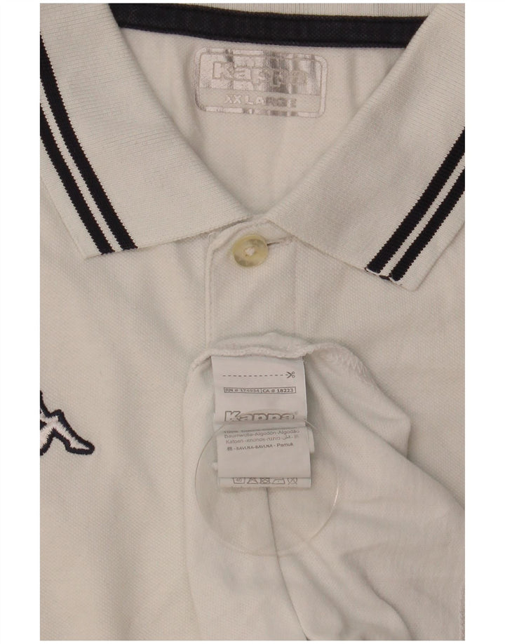 Męska koszulka polo KAPPA 2XL Biała bawełna