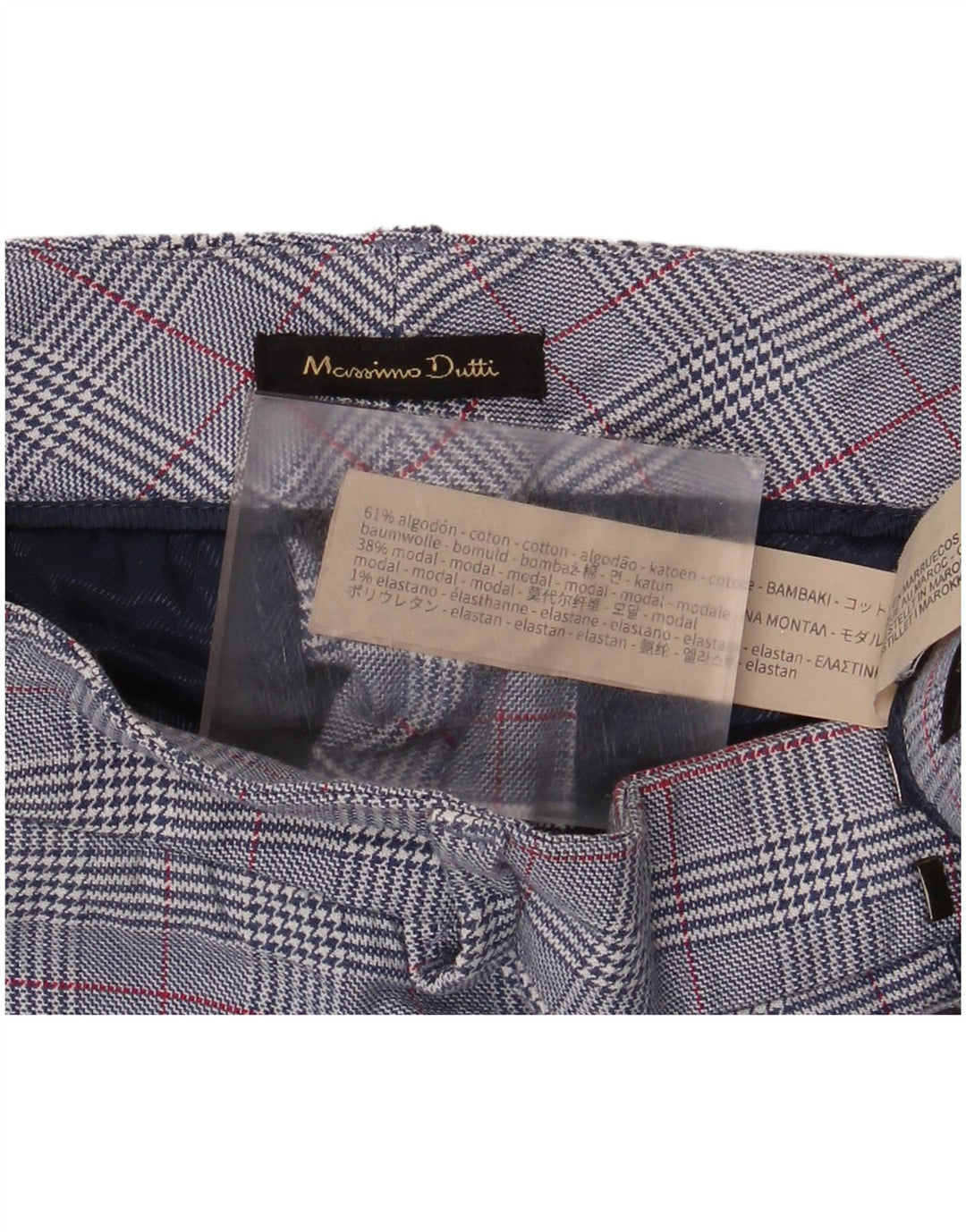 Spodnie Chino Massimo Dutti Damskie EU 38 Small W30 L26 Niebieskie pepitkę