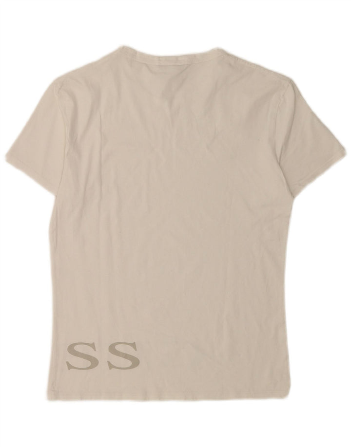 Męski T-shirt Guess z grafiką, duży, biały, bawełniany