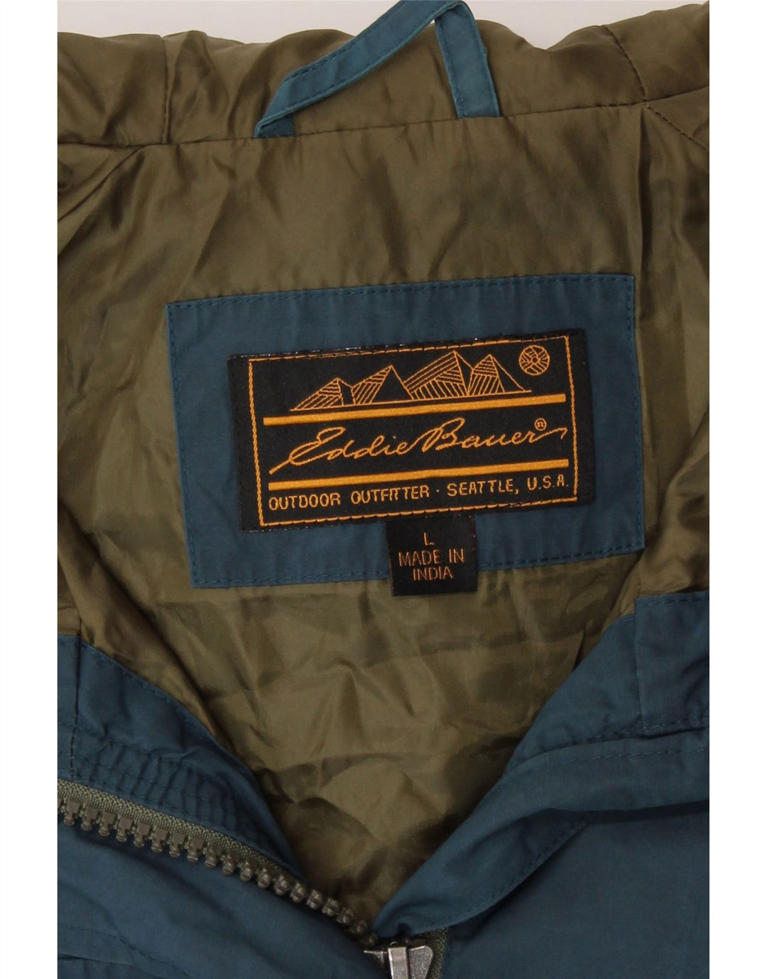 Damska kurtka z kapturem Eddie Bauer UK 16, duża, niebieska, nylonowa