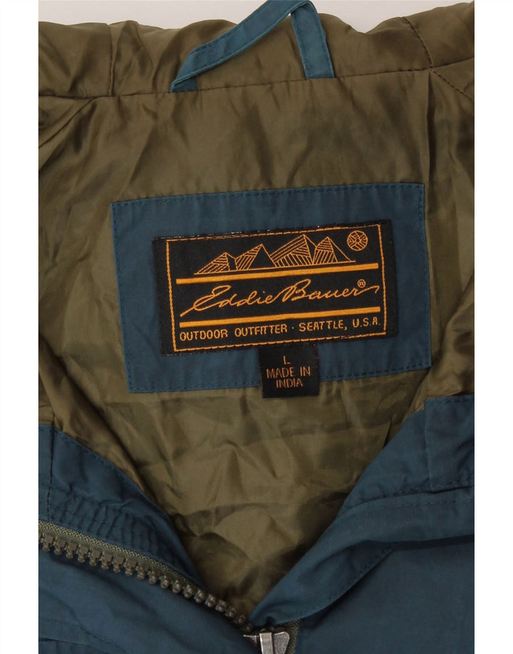 Damska kurtka z kapturem Eddie Bauer UK 16, duża, niebieska, nylonowa