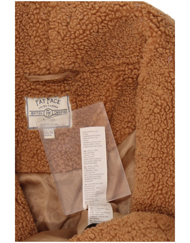 Damski płaszcz polarowy oversize FAT FACE UK 10, mały, brązowy poliester
