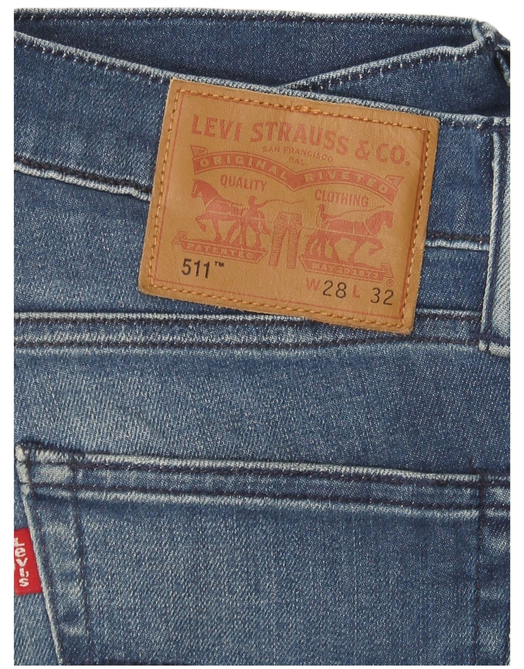 Damskie jeansy LEVI'S 511 Slim W28 L32 Niebieska bawełna