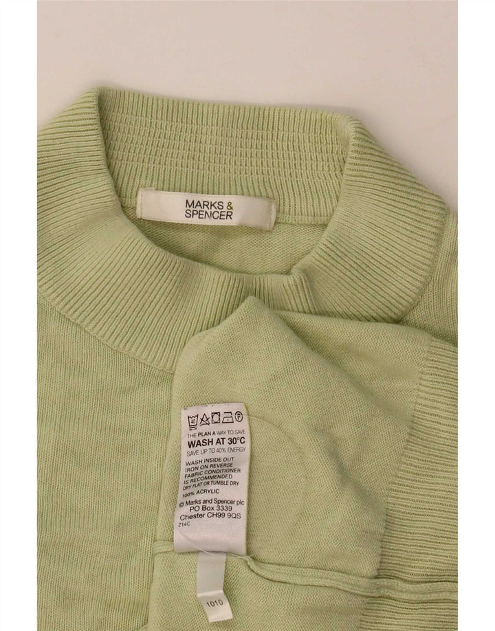 Marks & Spencer Damski sweter z golfem, UK 12, średni zielony