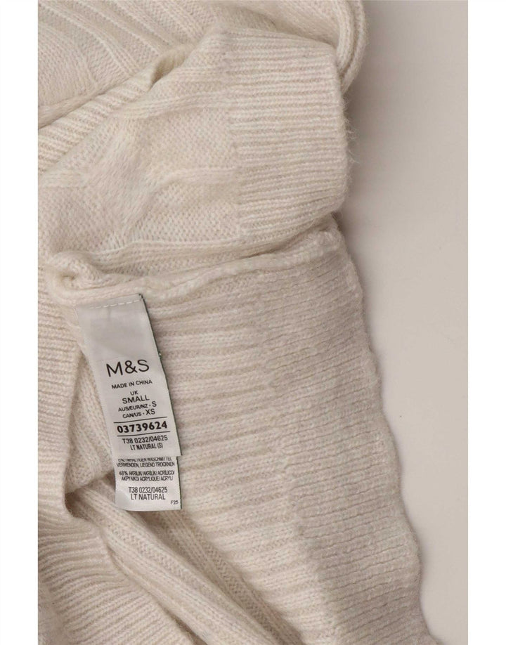 Marks & Spencer Damski sweter oversize z dekoltem w łódkę, UK 10, mały, biały