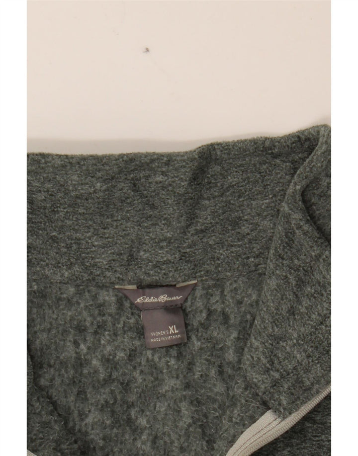 EDDIE BAUER Womens Zip Neck Fleece Jumper UK 18 XL Grey Polyester Vintage Eddie Bauer and Second-Hand Eddie Bauer from Messina Hembry 