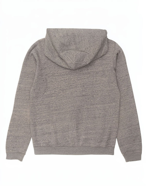 Jack Wills Womens Graphic Hoodie Jumper UK 12 Medium Grey Flecked Cotton