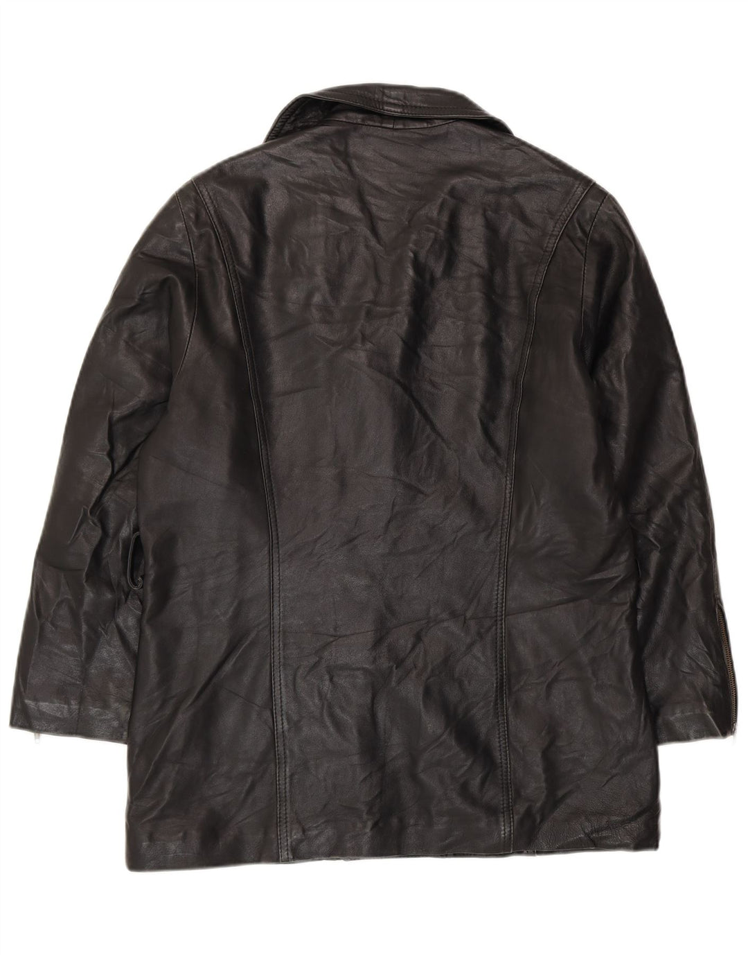 Damska kurtka skórzana oversize VINTAGE UK 10, mała czarna