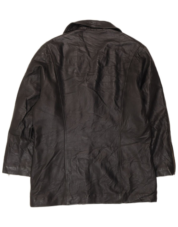 Damska kurtka skórzana oversize VINTAGE UK 10, mała czarna