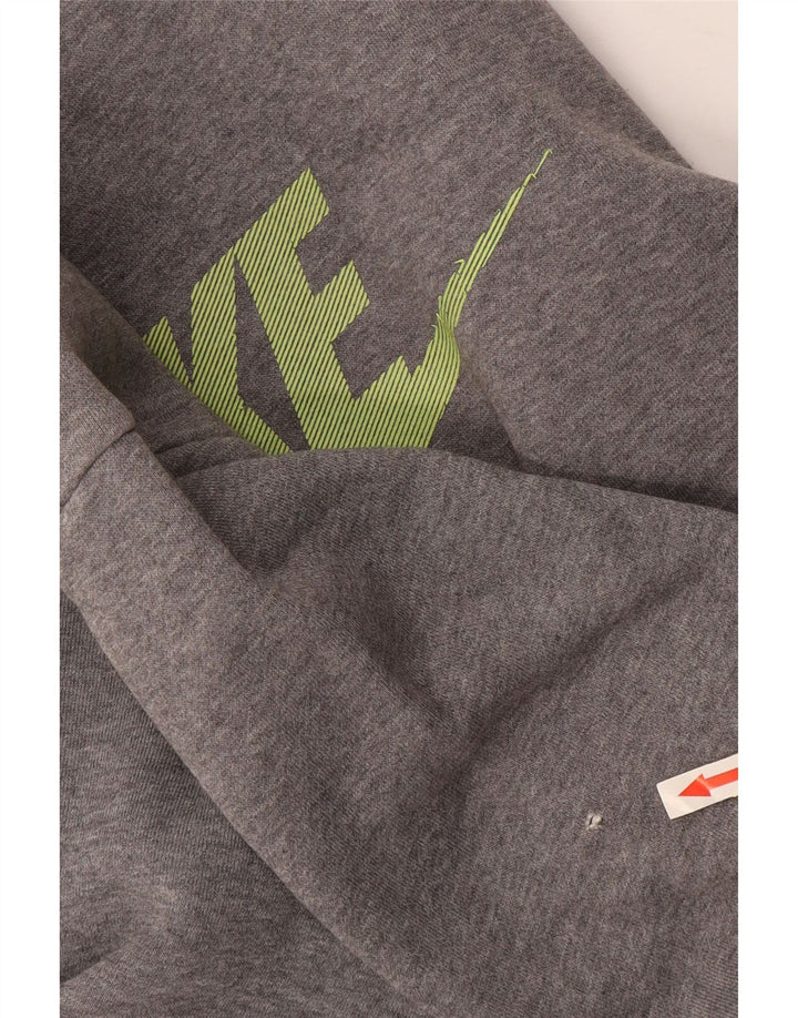 Męska bluza z grafiką NIKE, mała, szara, bawełniana w bloki kolorów