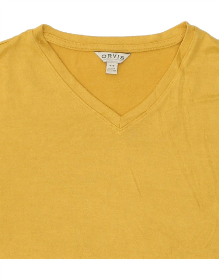 ORVIS Womens T-Shirt Top UK 14 Medium Yellow Polyester Vintage Orvis and Second-Hand Orvis from Messina Hembry 