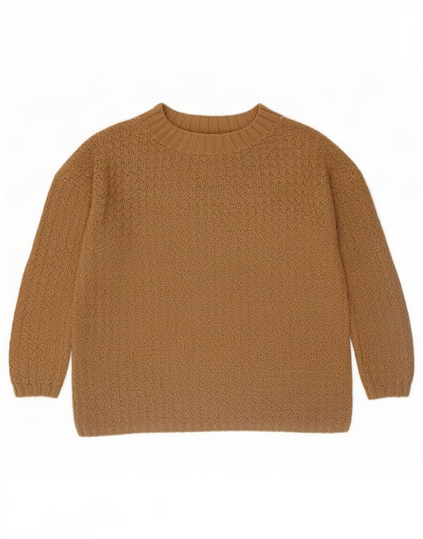 Vintage męski sweter z golfem, duży, brązowy