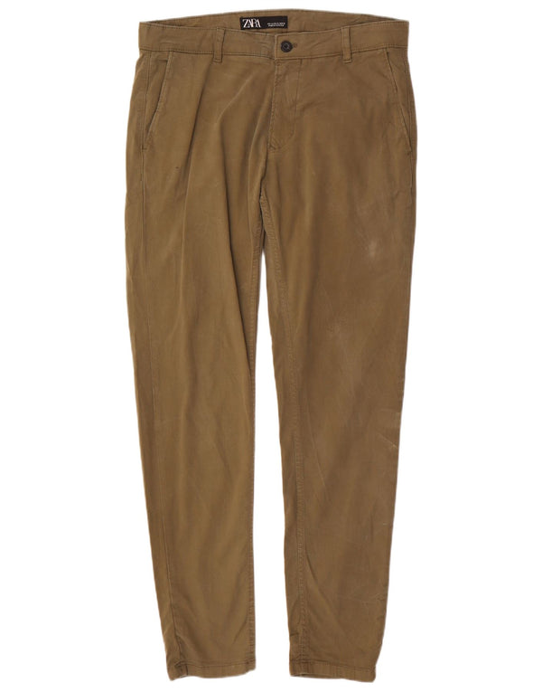 Męskie spodnie chino Zara EU 42 Large W32 L30 Khaki Cotton