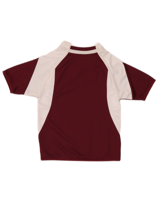 T-shirt chłopięcy Canterbury, 5-6 lat, bordowy poliester z blokami kolorów